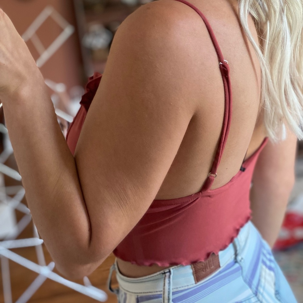 Rusty Red Ruffle Boutique Top - Picture 4 of 4